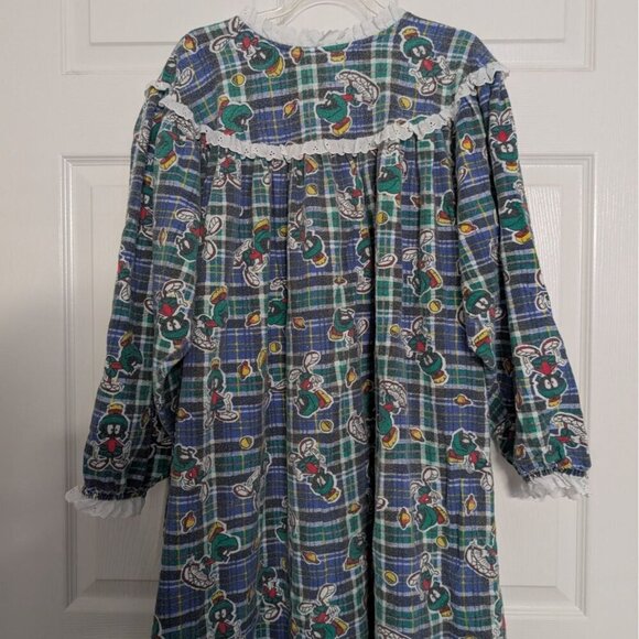 Handmade Plaid Marvin the Martian Nightgown Womens Size XL Flannel Oversize - Picture 8 of 10